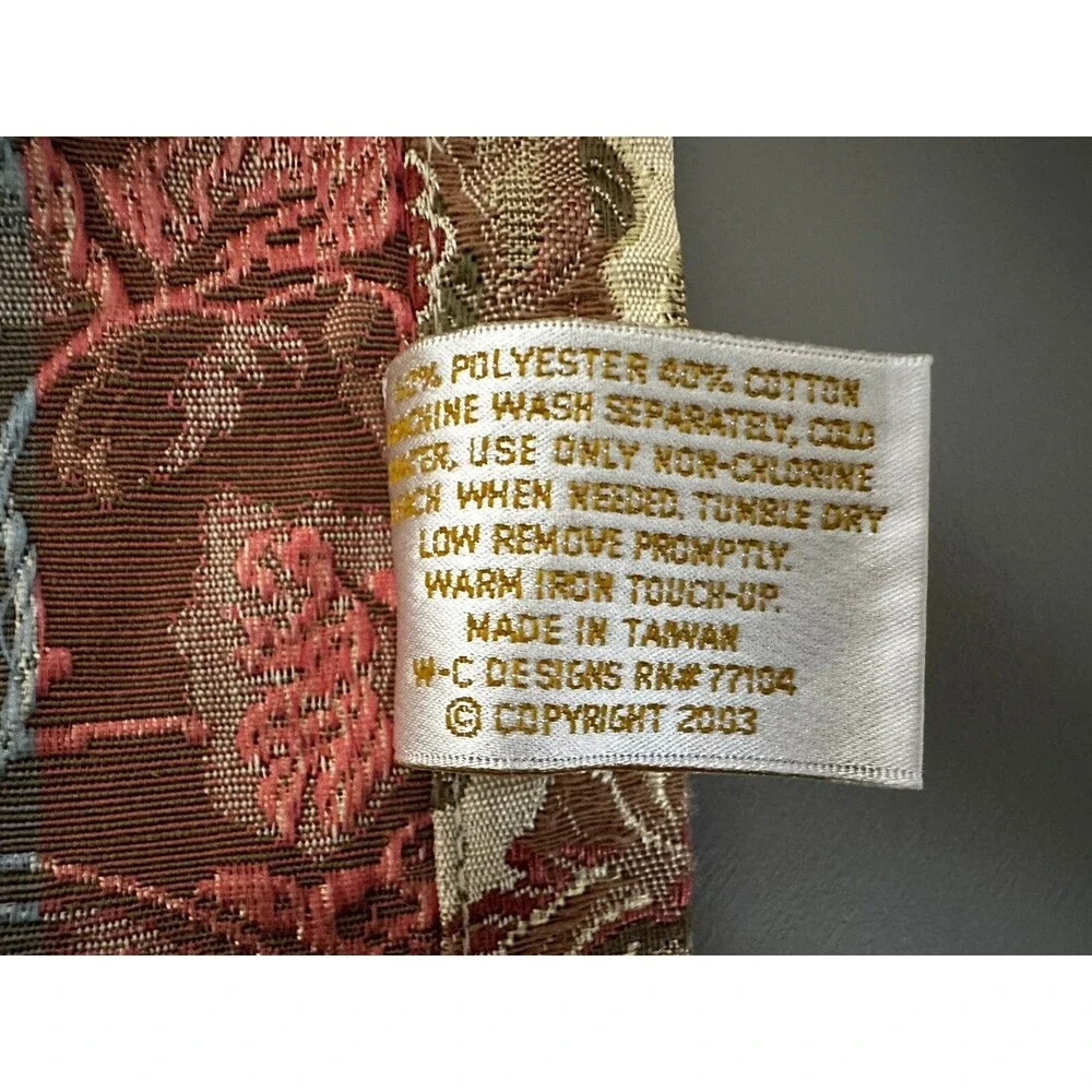 Waterford  Jacquard Fine Dinner Napkins Gold With Red Floral Large 20 X 20